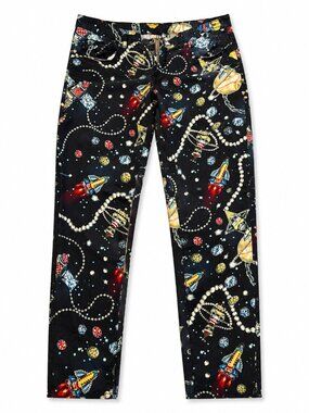Novelty Space Rocket Print Pants Streetwear Unique